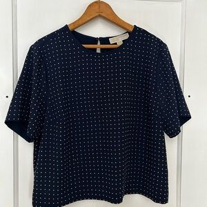 Michael Kors Navy Blue Studded Blouse